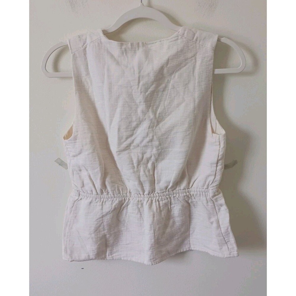 Banana Republic Ivory V Neck Sleeveless Blouse Women XS NWT - Picture 2 of 5